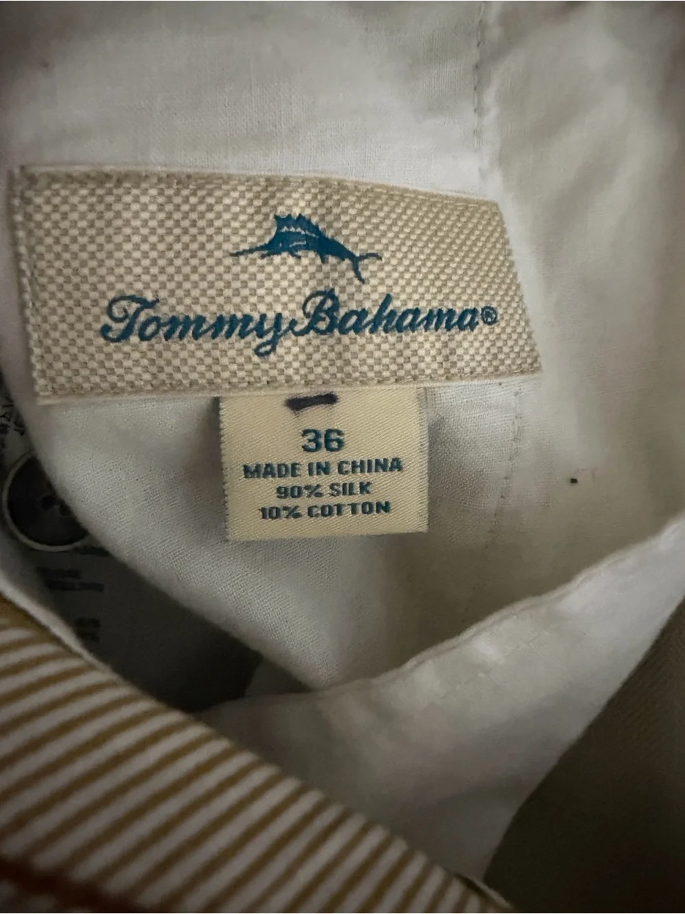 Tommy Bahama Silk Preppy Costal Performance Shorts Beige Size 36.